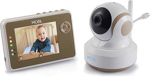 MOBI MobiCam DXR-M1 - Sistema de monitoreo de bebé con seguimiento automático inteligente, visión nocturna, panorámica e inclinación remota,