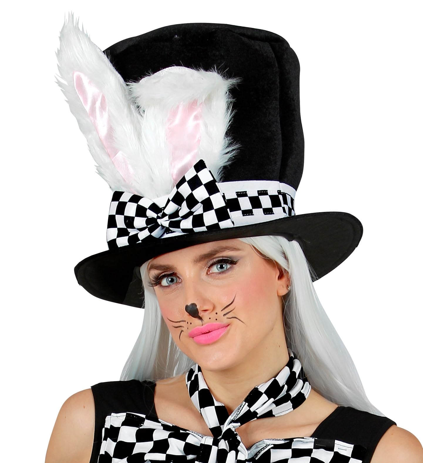 Cilindro Con Orecchie Da Coniglio Widmann – Accessorio Per Feste A Tema Fiabe E Carnevale - copertina