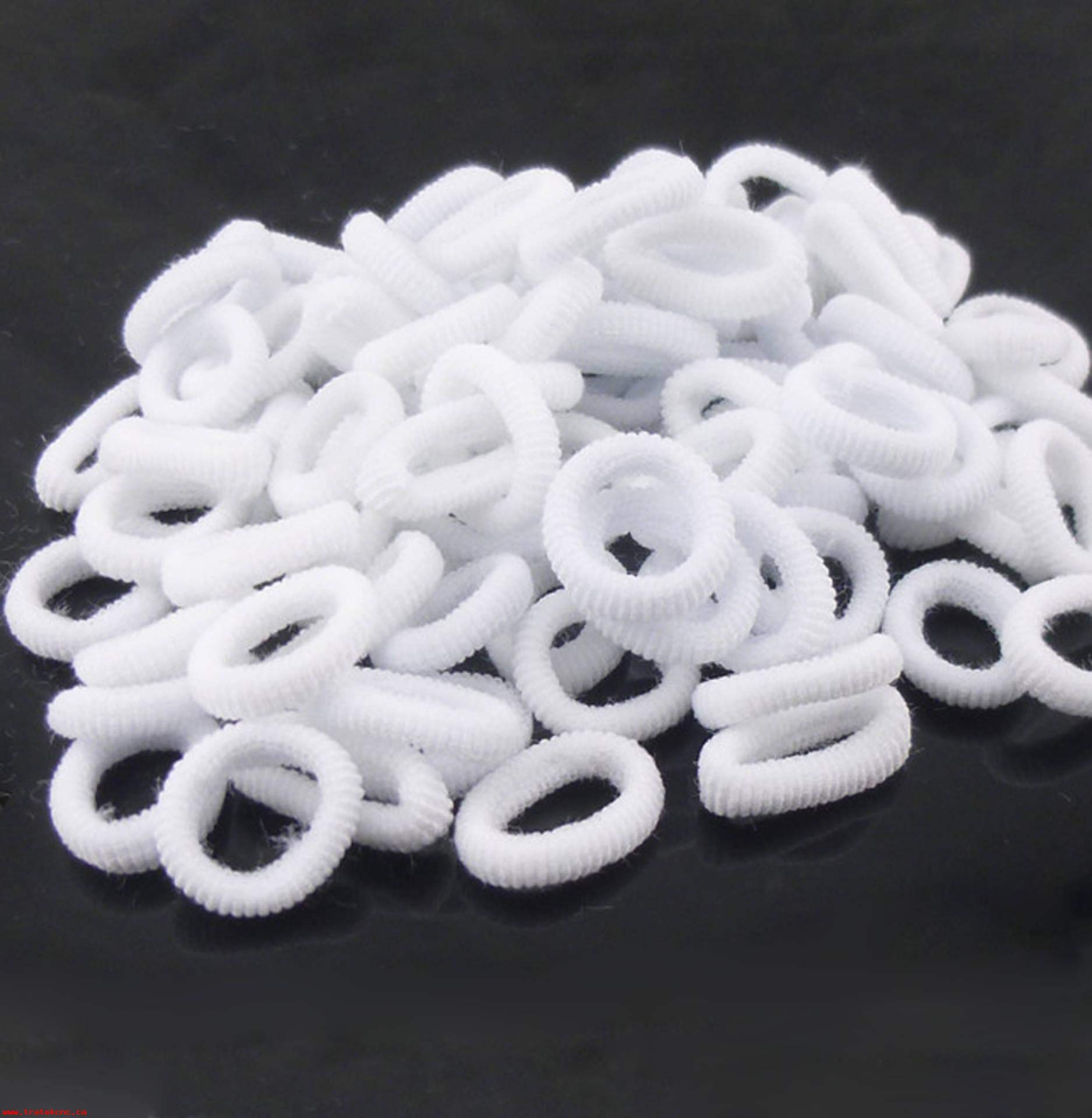 World Zone Enterprises Baby Soft Hair Elastics Ties for Kids Toddlers White Small Seamless Hair Ponytail Holder (50 Pcs)