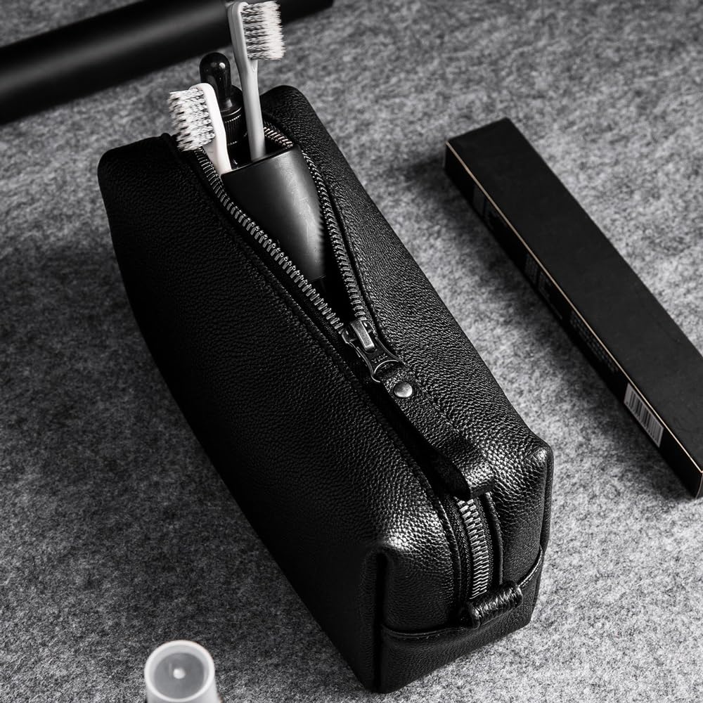 Neceser for Hombres y Mujeres, Bolsa de Viaje for Hombre, Estuche Organizador de artículos de tocador for Aseo, Kit de Afeitado Dopp Essentials de Viaje(Black)