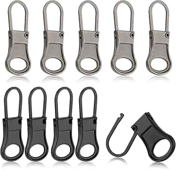 Tirazip per riparazione, 4 pezzi, in metallo, nei colori argento, tirazip di ricambio per cerniera, tirazip per cappotto, valigia, jeans, borsa, linguette tirazip