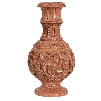 Craft Trade Designer Brown Wooden Leaves Vase