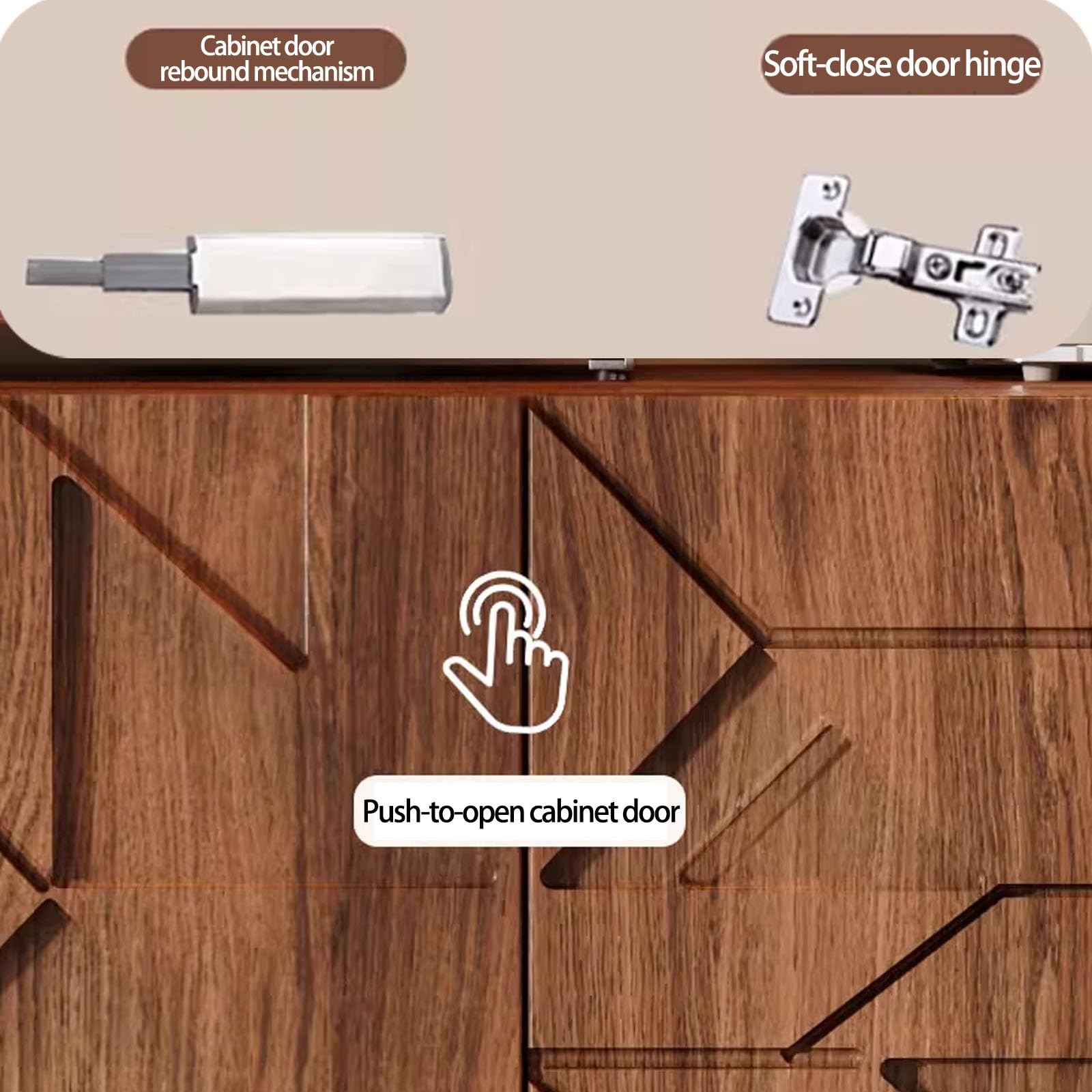 Moderna credenza nera per buffet, armadio PushtoOpen, versatile in legno, per cucina, bar, sala da pranzo, soggiorno e ingresso (140 cm)