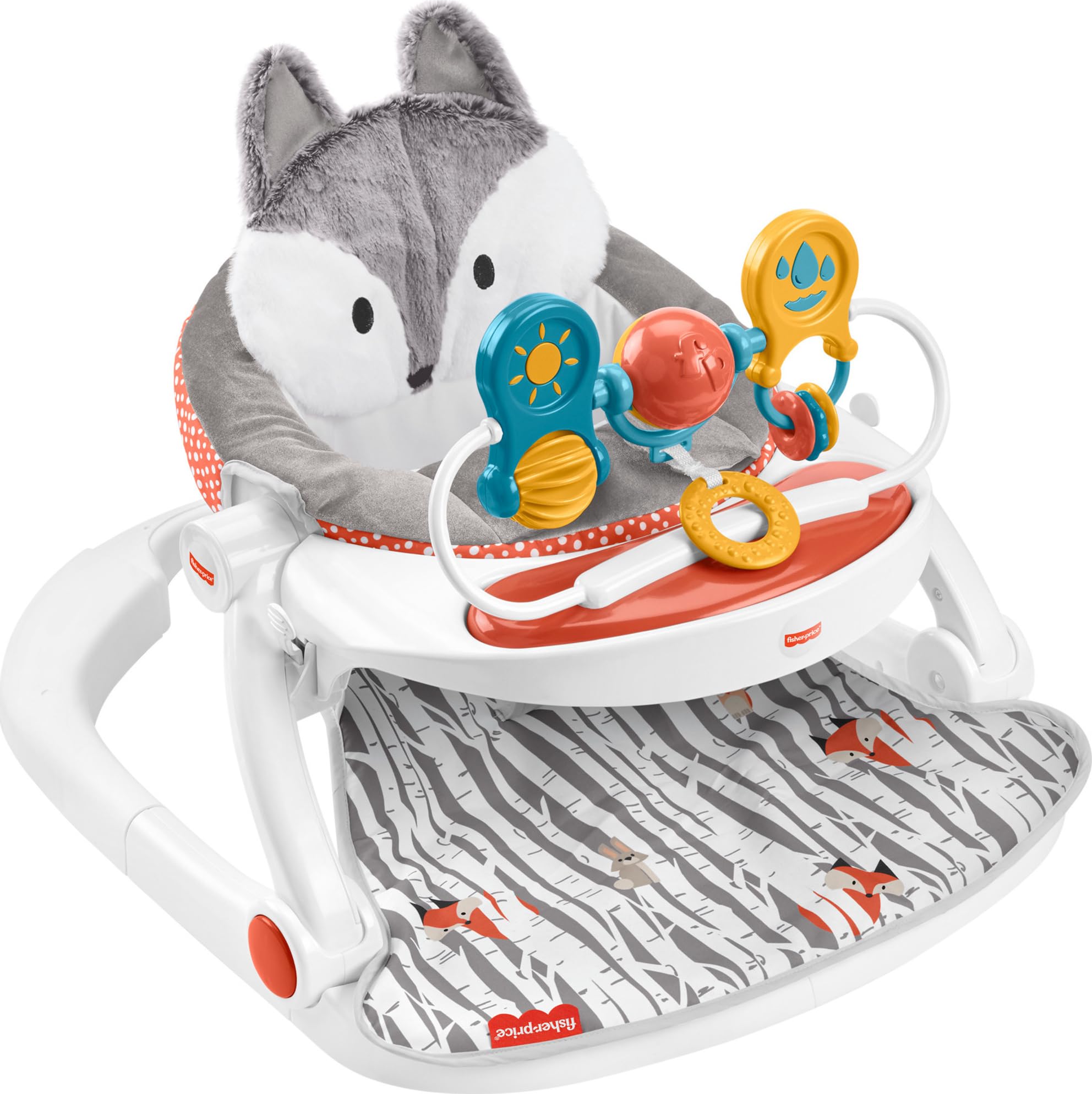 Fisher-Price Premium Sit-Me-Up Floor Seat with Toy Tray Peek-a-Boo Fox Infant Chair