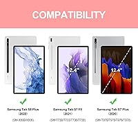 Vista 2 de Funda Samsung Galaxy Tab S7 FE 5G con teclado de 12.4 pulgadas, compatible con carga S Pen, teclado inalámbrico desmontable magnético