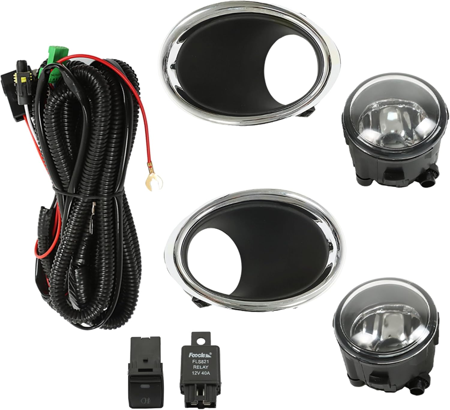 Left and Right Fog Lights Assembly Replacement for Rogue Sport 2017-2018 Driver Passenger Side Clear Lens 5084934