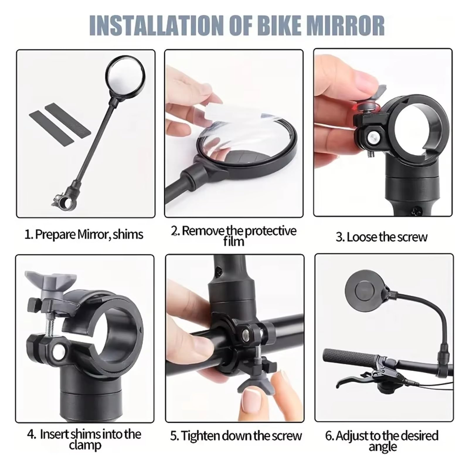 Accessoires De Remplacement De Vélo, Guidon, Rétroviseur Latéral Gauche Et Droit, Réglable Et Rotatif Rétroviseur Moto