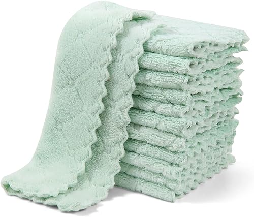 UMANI Paquete de 12 paños de cocina para platos, toallas de platos ultra suaves, absorbentes y de secado rápido, paño de limpieza de microfibra