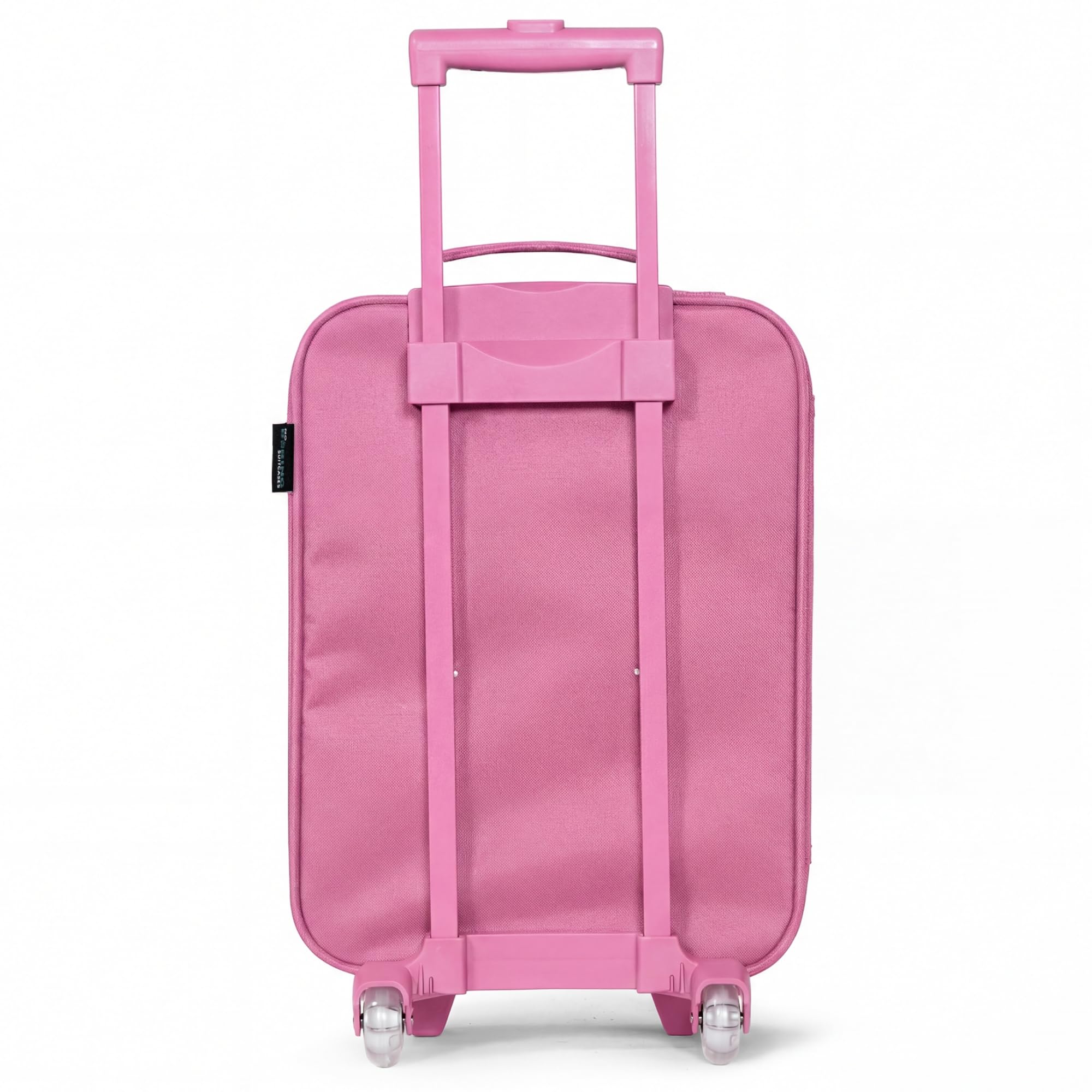 NoBoringSuitcases© Valigia Rosa Per Bambini Personalizzato Con Un Nome | 48x31x19 cm - Bagaglio Ultraleggero Trolley A Mano Rigidi LED Ruote Valigie Bimbi - Ragazze - Fata dei fiori - Mondo