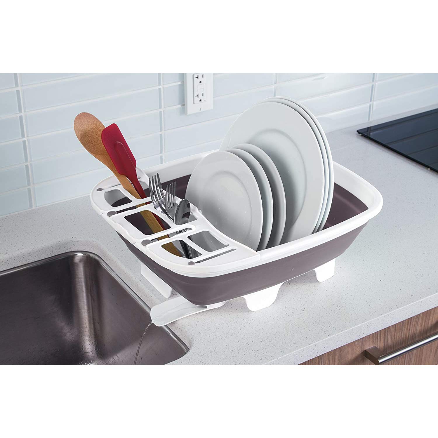 PrepSolutions by Progressive Swivel Spout Collapsible Dish Drainer, Large  Pop-Up Portable Dish Tub, Washing Basin for Kitchen