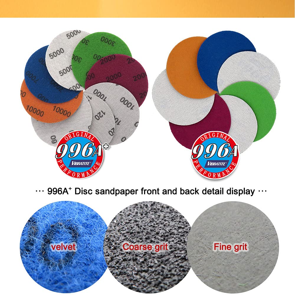 SHENGANG 60 discos de lijado de 3 pulgadas con gancho y bucle de secado en húmedo de grano 60-10000, papel de lija impermeable de 75 mm para herramientas rotativas de amoladora de taladro, 60