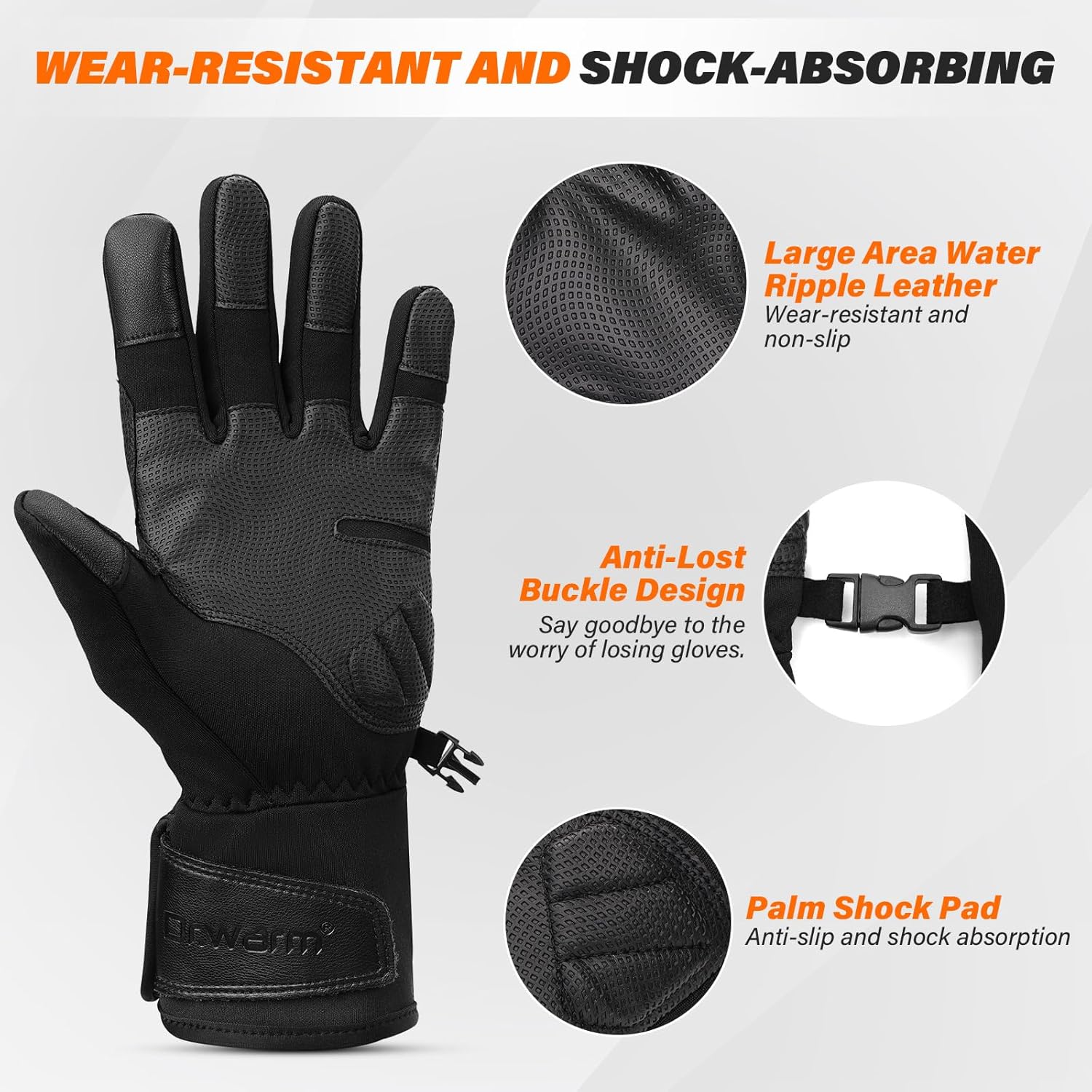 Dr.Warm Heated Gloves for Men Women,Rechargeable Battery Heated Work Gloves with Touchscreen Anti-Slip,Thin Thermal Hand Warmer for Outdoor Riding Cycling Running - Image 5