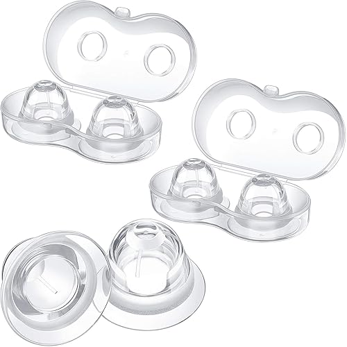 3 Pairs Silicone Inverted Nipple Corrector Suckers Nipple Corrector for Breastfeeding Women with Travel Case for Flat and Softly Wear