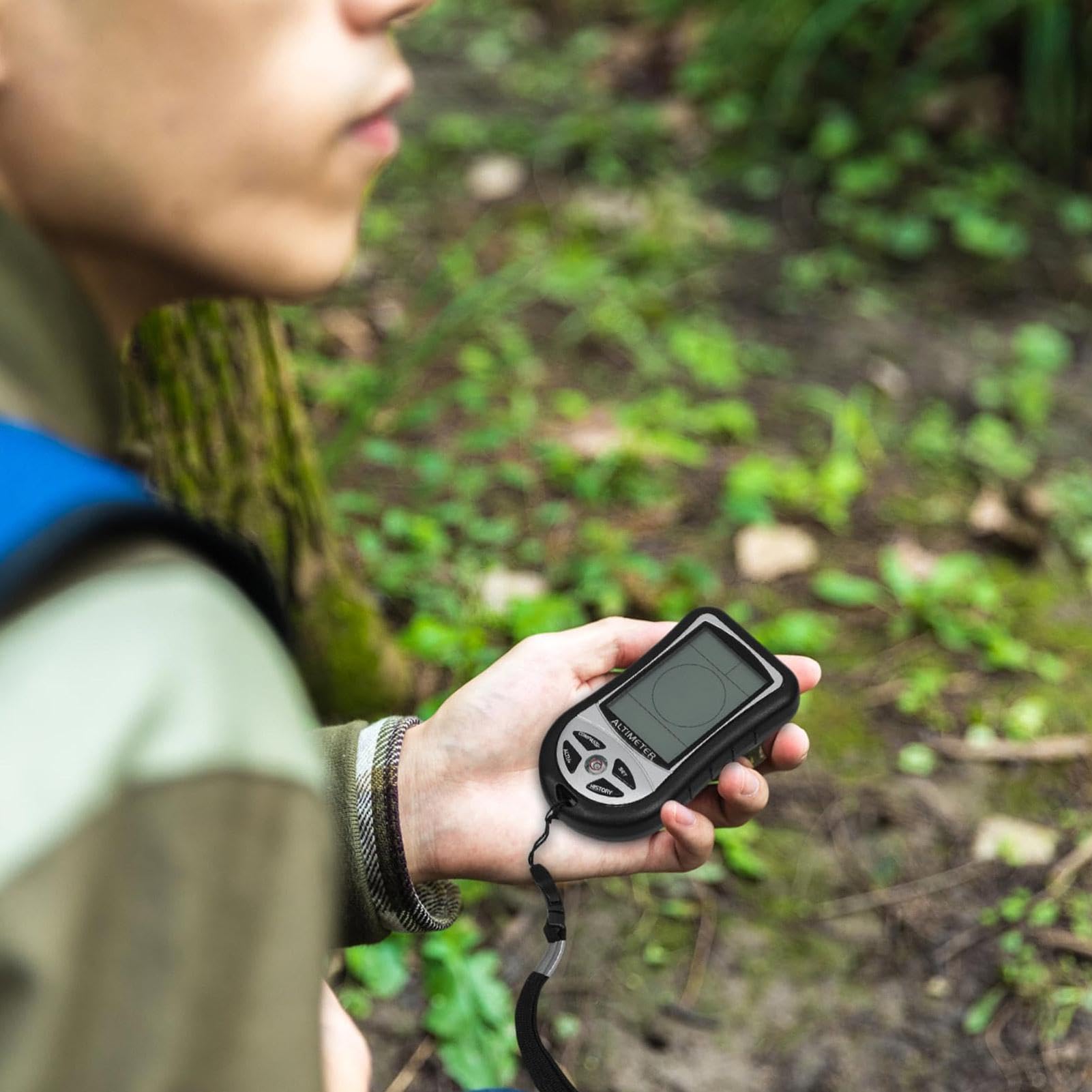 Elektronischer Höhenmesser – Hand-Multifunktions-Barometer- , Temperaturanzeige, Hintergrundbeleuchtung, Wandern, Bergsteigen, Outdoor-Sport, Wettervorhersage, Taschengerät