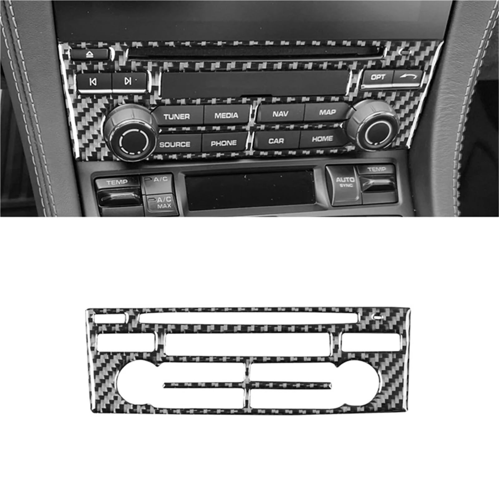Folia na panel‌ Okleina skrzynia biegów‌ Center Fit For 718 982 2016-2022 Carbon Fiber Car Center Console Radio CD Panel Cover Naklejka Wykończenie wnętrza