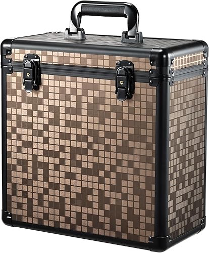 Miniatura 10 de Estuche de almacenamiento para discos de vinilo, caja de exhibición de la colección de álbumes LP, caja de exhibición de aluminio resistente al