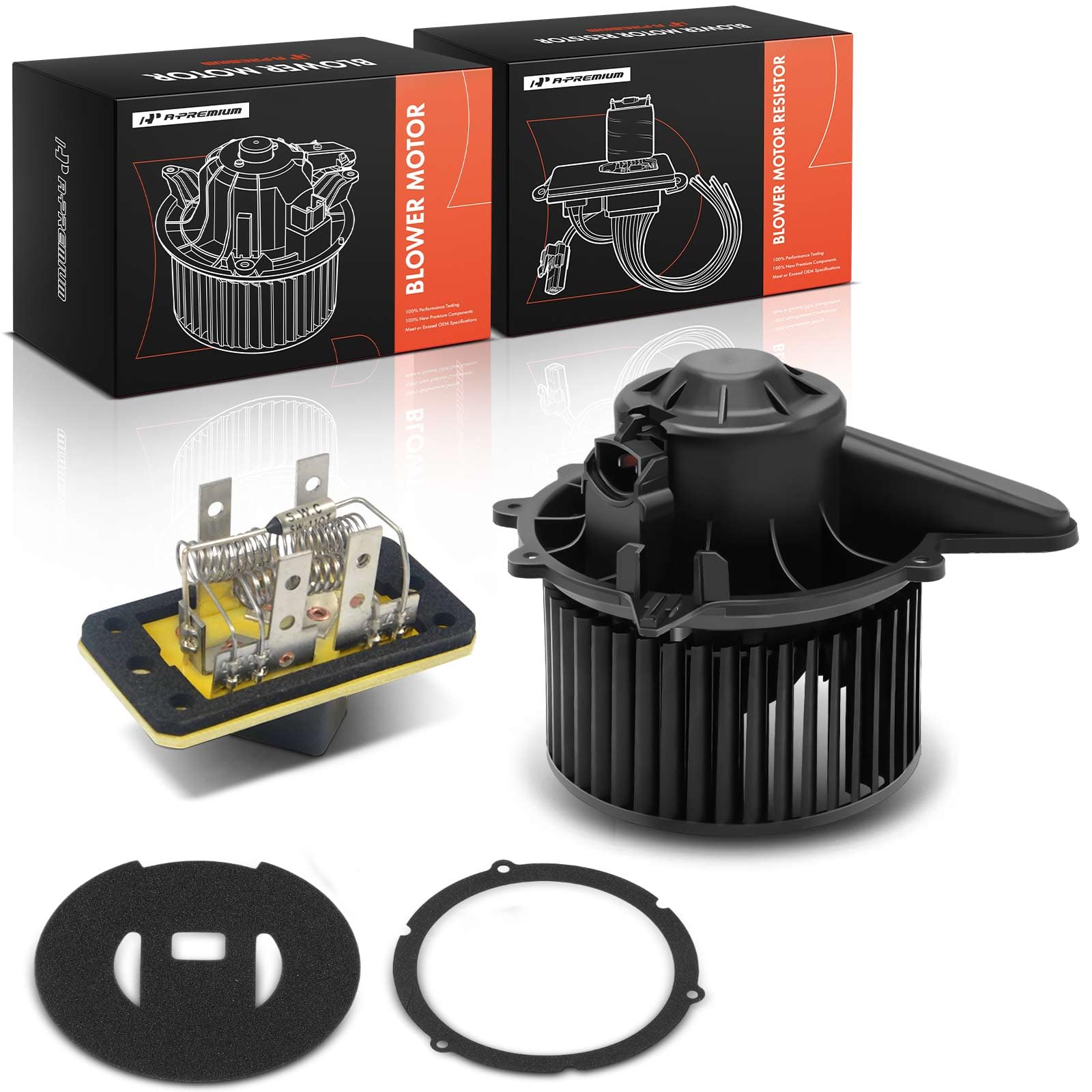 Photo 1 of A-Premium Front HVAC Heater Blower Motor and Resistor Compatible with Ford F-150 1997-2003, F-150 Heritage 2004, F-250 1997-1999, Expedition 1997-2002, with Fan Cage, 2-PC Set, Replace# 4L3Z19A706AA