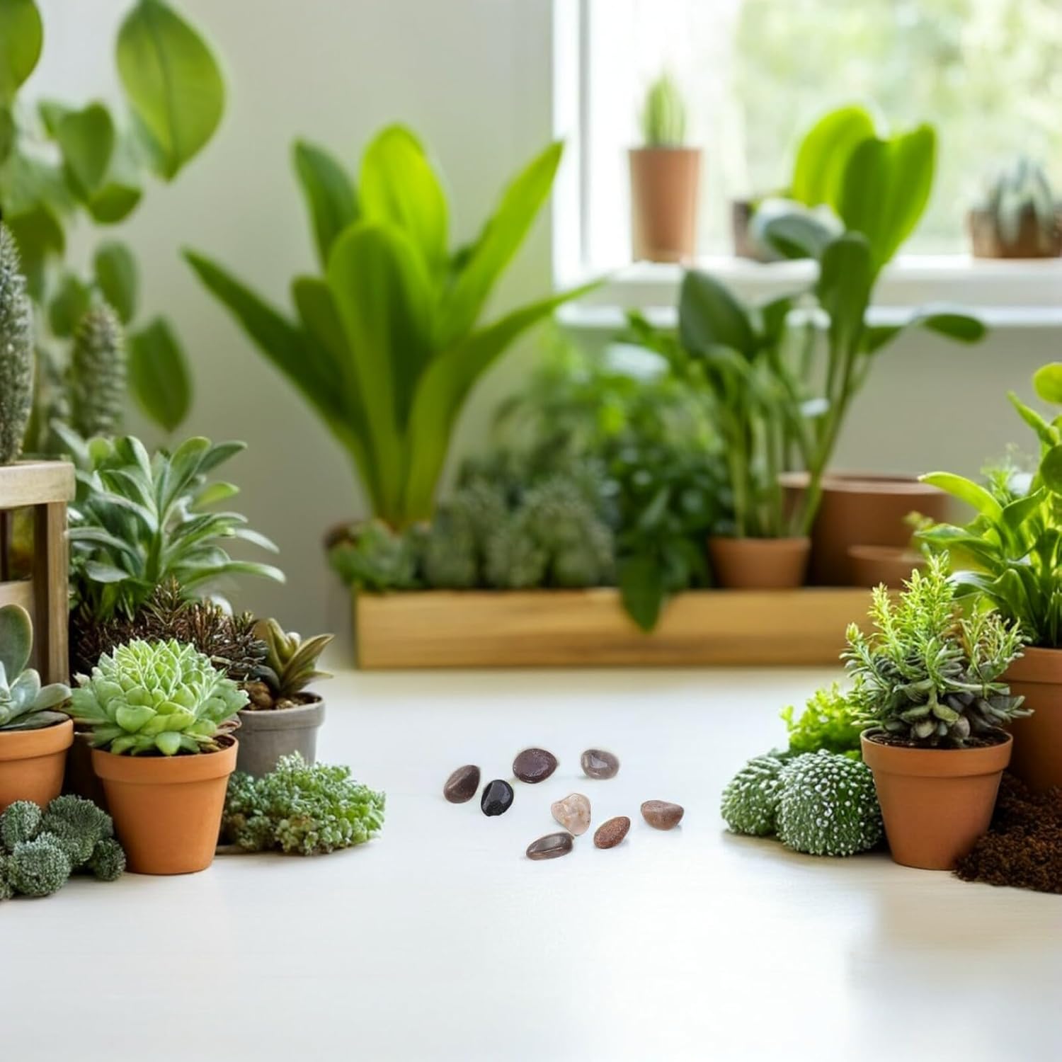 Homoyoyo Natural River Pebbles Aquarium Stones 2-3cm Smooth Decorative Fish Tank Gravel 1500g for Aquarium Décor Garden Landscaping and Potted Plants