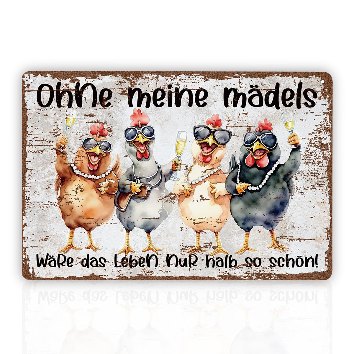 Hen Chicken Coop Tin Sign, Farmhouse Wall Art Gift