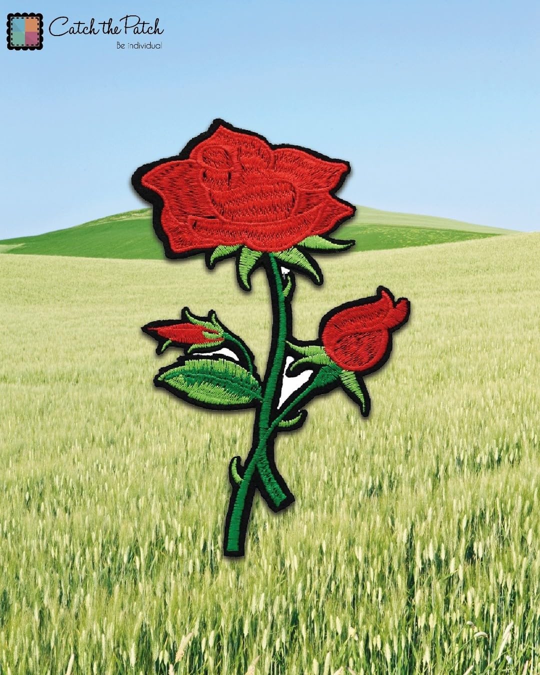 Lot de 20 écussons brodés à repasser - Motif fleurs - Pivoines - Rose