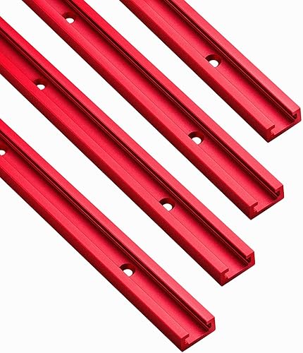 Pistas en T de carpintería de 48 pulgadas con tornillos 4 piezas de pista en T universal de aluminio preperforado para trineo de corte cruzado,