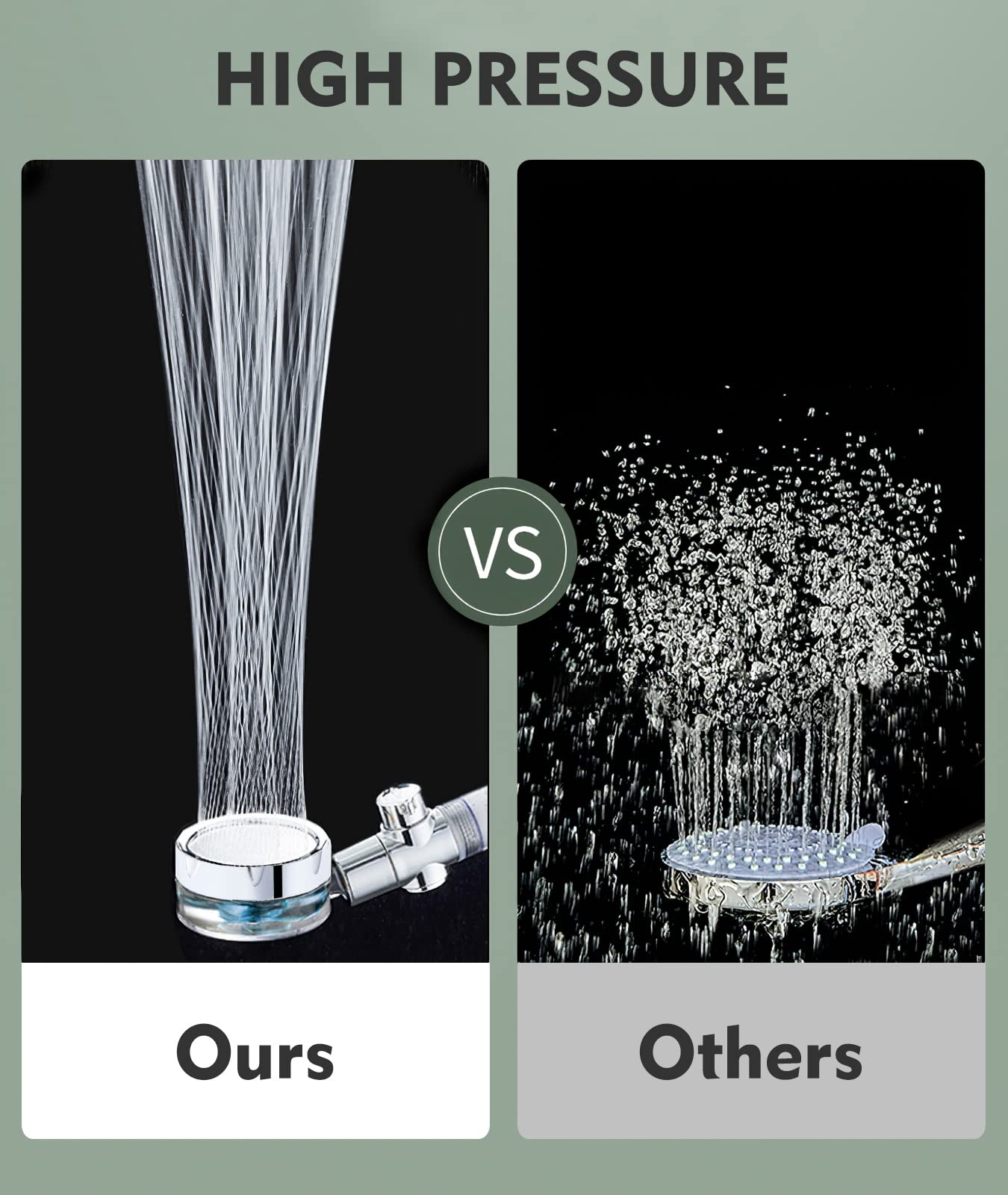 Pomme De Douche Avec Filtre Et 3 Modes Pression - Rotation 360°, Interrupteur One-touch - Économie D'eau, Acier Inox - 10