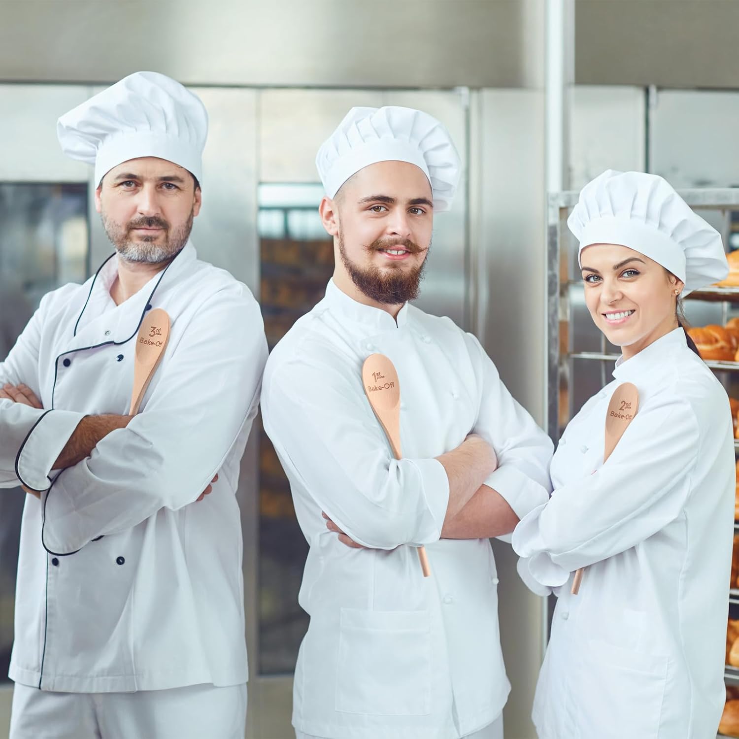 Leinuosen 3 Pcs Wooden Spoon Bake off Awards 12 Inch Bake off Trophy Prize 1st, 2nd, 3rd Place Cooking Gifts for Food Cook Contest Competition Party Supplies - Image 6