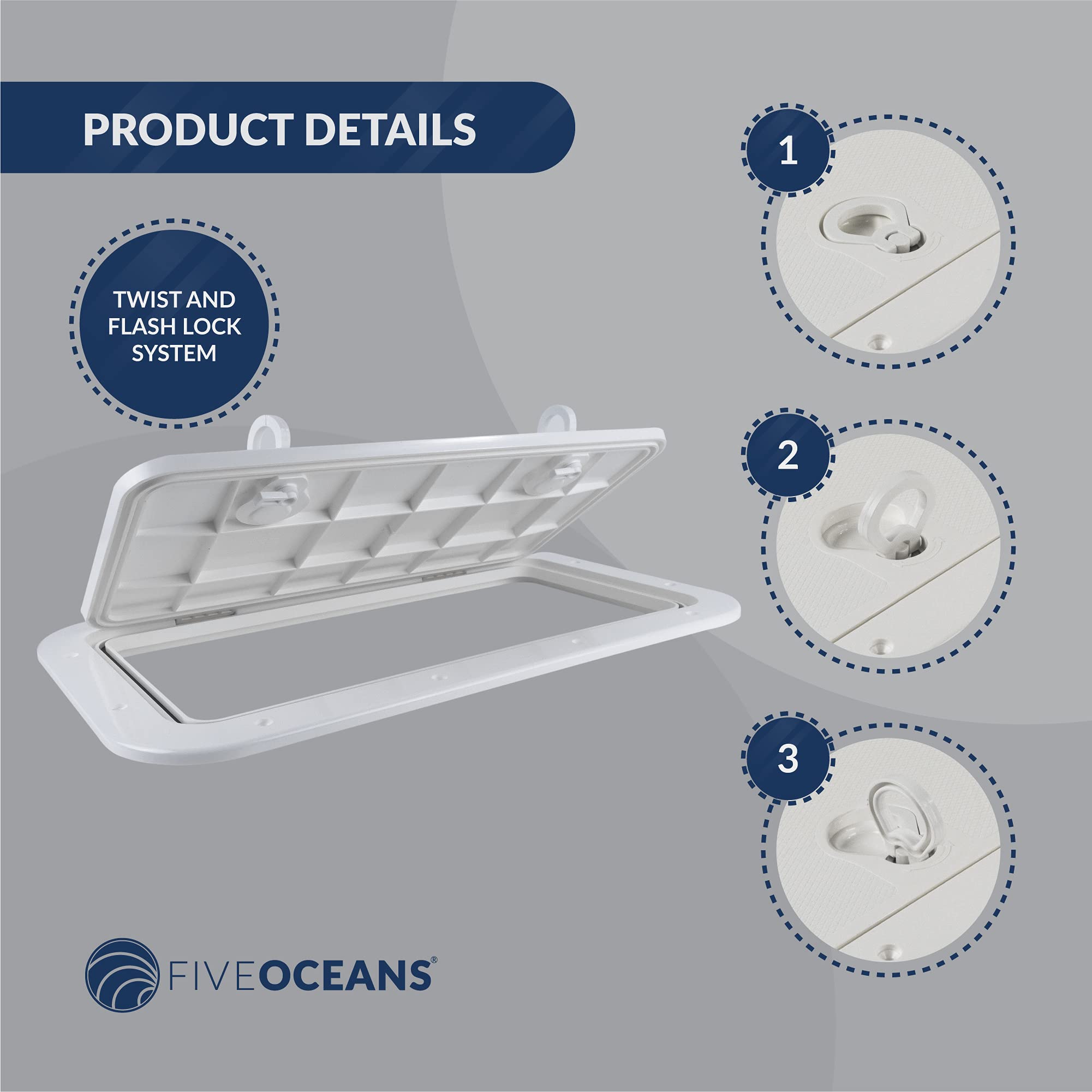 Buy Five Oceans Marine Boat Deck Access Hatch with Locking Slam Latch
