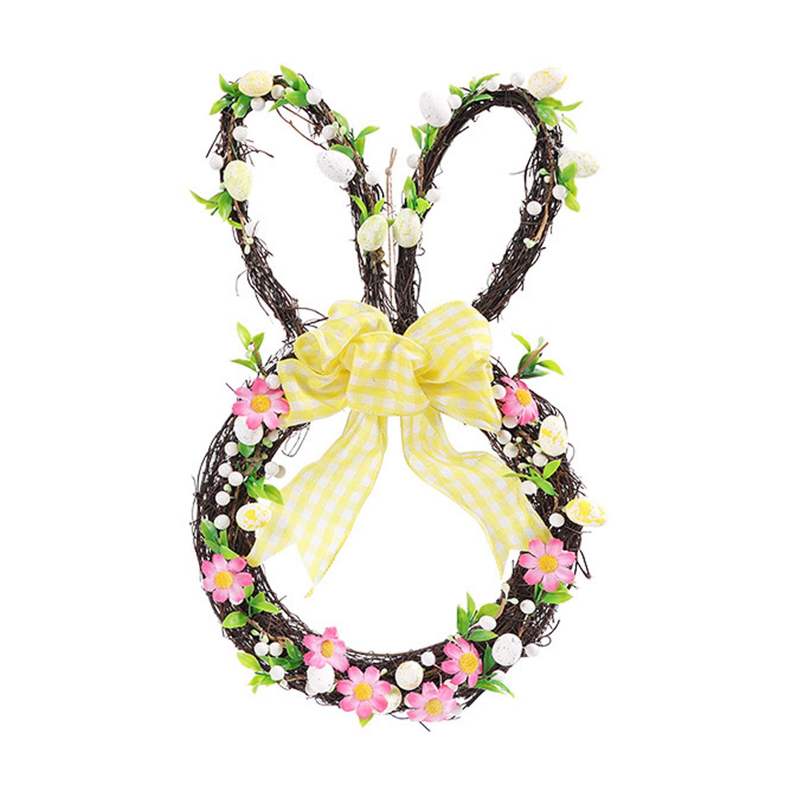 Tsophreniq Garland Hanging Ornament Party Supplies for Home Living-Room Rattan Bunny-Wreath Easter Decoration Decors