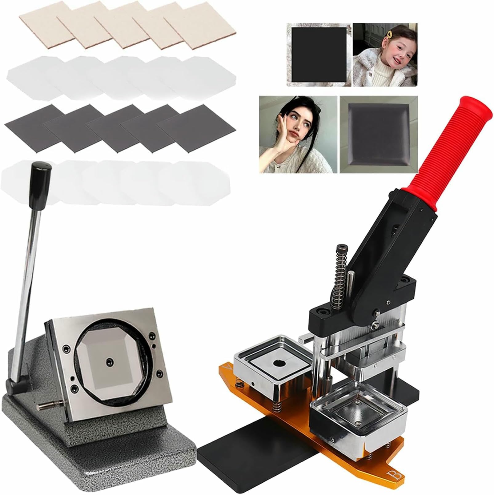 JYBNBBE Badge Maker Machine,80mm Photo Magnet Machine, Diy Fridge Magnets Maker Machine With 150 Sets Of Consumables, Button Badge Maker Kit, For Decorate Refrigerators, Any Iron Furniture