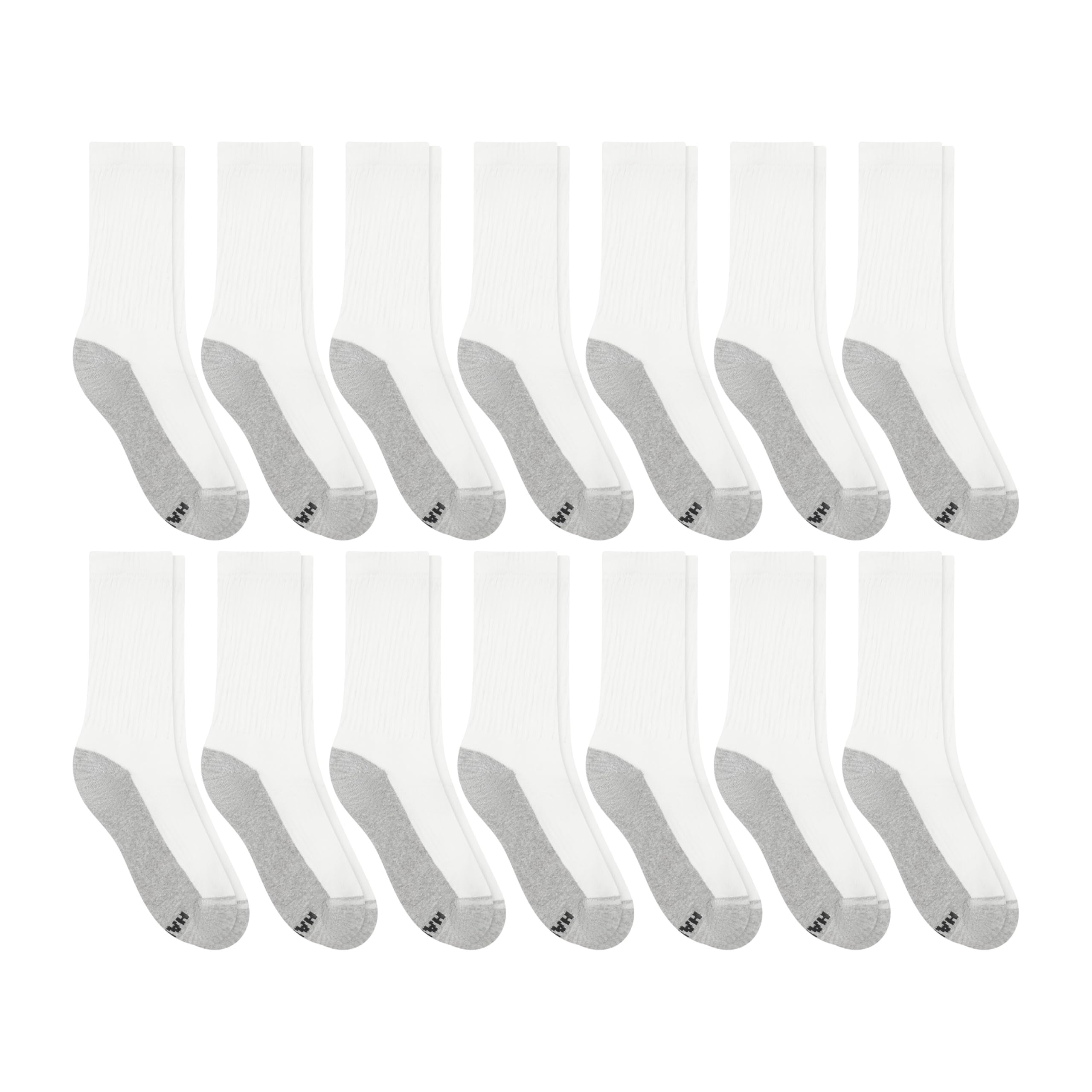 Hanes Crew Socks Pack, 6-pair Pack, X-temp Moisture-wicking Cushioned Odor Guard Men's Socks With Arch Support Calcetines Hombre (Pack de 14)