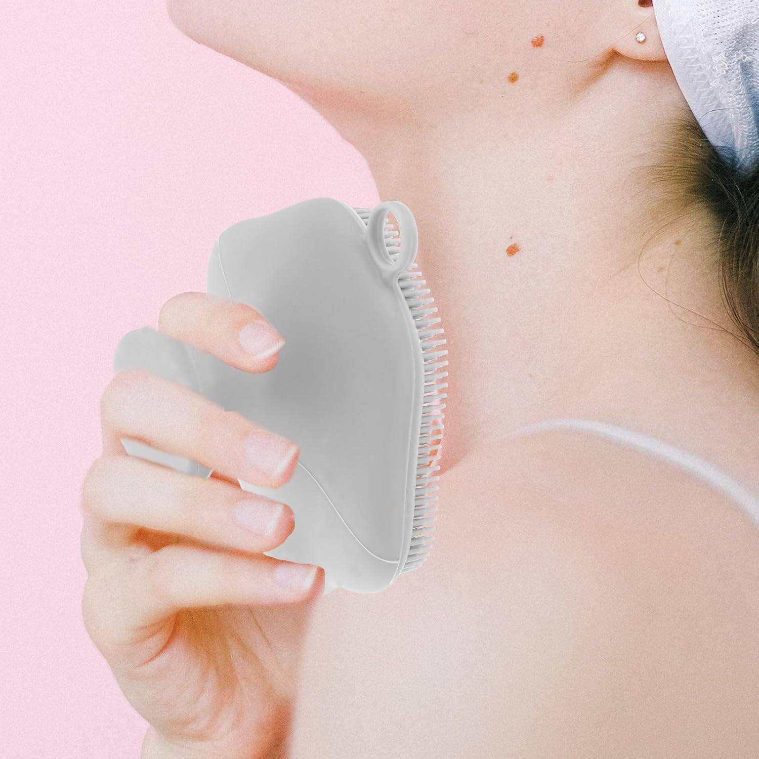 CHILDWEET Silicone Face Scrubber Manual Cleansing Exfoliator Brush Soft Bristles Deep Cleaning Facial Brush for Blackhead Removal Bath and Makeup Use