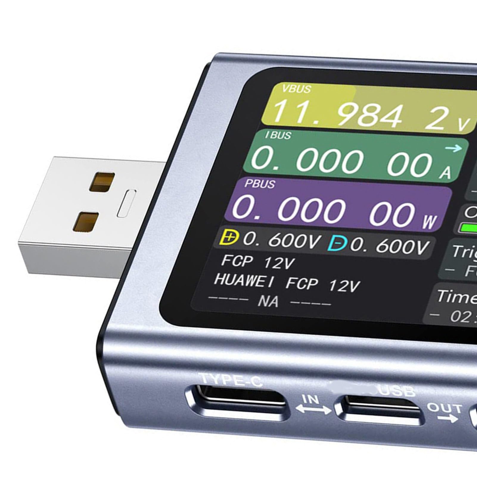 Sxhlseller Miernik Napięcia USB 140 W Wyświetlacz LCD Typu C Tester Szybkiego ładowania dla QC3.0 Obliczanie Pojemności Zapisu Danych dla Hobbystów i Profesjonalistów