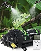 Ycxydr Quiet Automatic Reptile Mister System with Programmable Timer, Expandable to 10 Fine Mist Nozzles for Terrariums & Chameleons