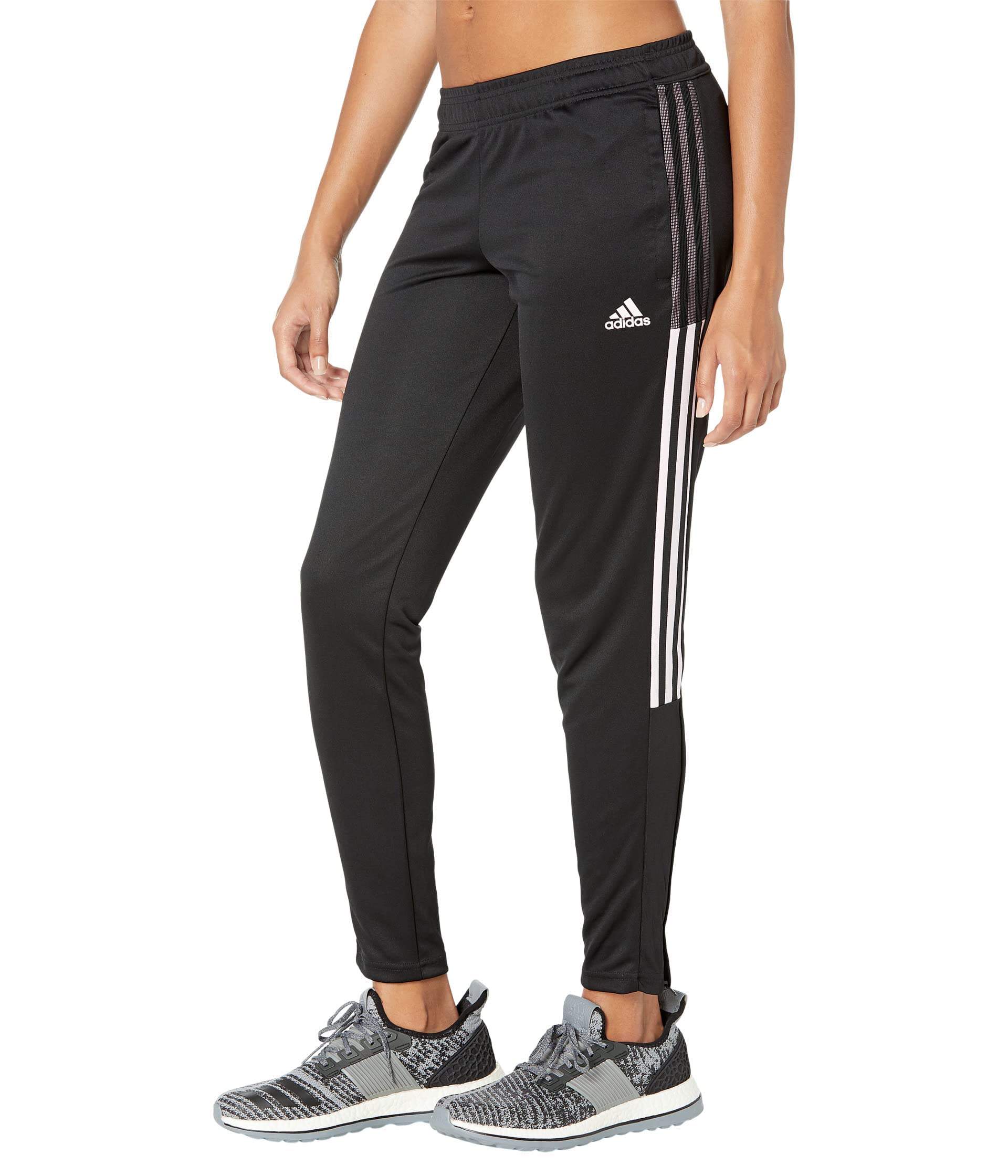 adidas Women's Tiro 21 Track Pants, Black/Clear Pink, 2X