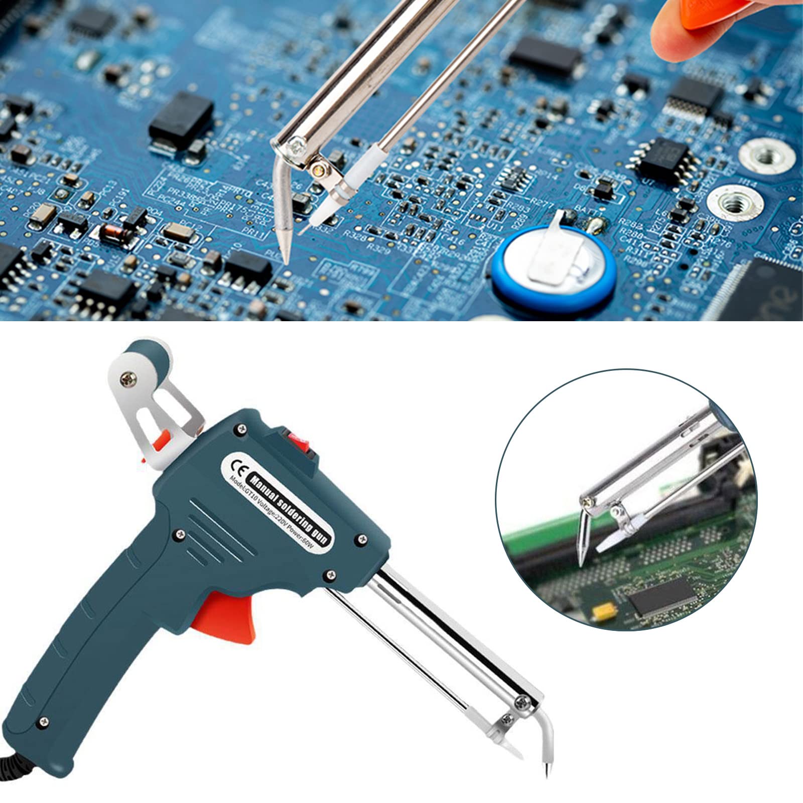 Soldeerboutset, 60 W, Automatisch Elektronisch Soldeerpistool Kit Met Desoldeerpomp Pincet Handheld Solderen Tinnen Pistool Voor Sieraden Doe Het Zelvers Reparatie Van Printplaten
