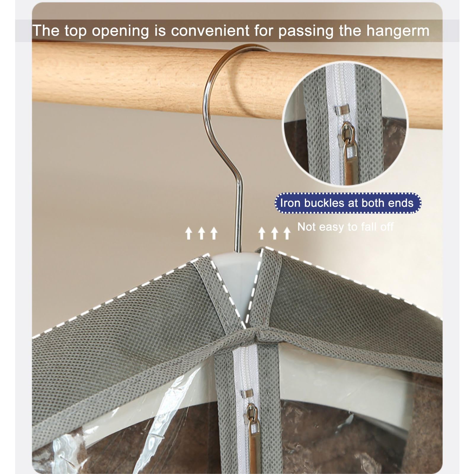Confezione da 5 Custodie per Abiti, Sacchetti Porta Abiti, Sacchetti Trasparenti, Sacchetti Porta Abiti in Plastica for Cappotti, Abiti, Giacche(White,23.6x3.9x59in)