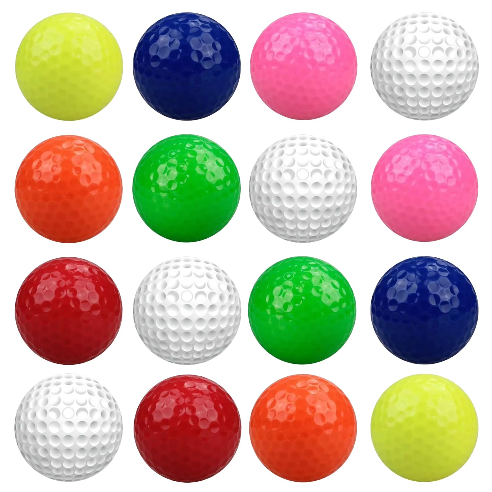 AHEJIOO 16 pelotas de golf, pelotas de golf, pelotas de espuma, pelotas de minigolf, comprar, alfombrilla de vicio putting, pelota de espuma, colorido entrenamiento