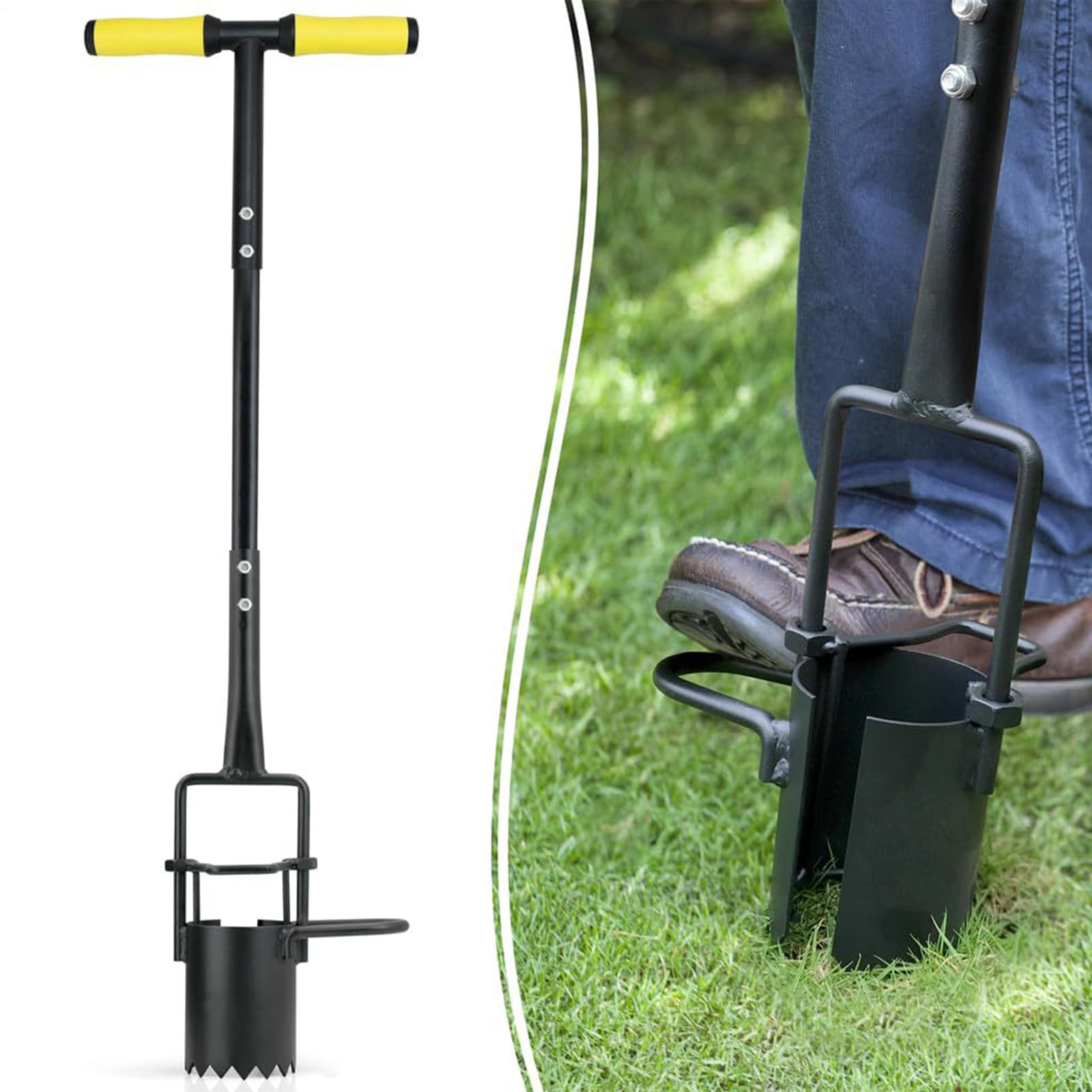 Piantabulbi per Prato trapiantatore con impugnatura ergonomica resistente | Attrezzo per Trapianto Piante Attrezzo da Giardinaggio per Tulipani, Gigli, Patate e Fiori