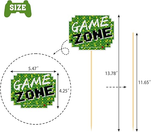 Miniatura 2 de 30 piezas de decoración de mesa de videojuegos para fiestas, divertidos centros de mesa de zona de juegos, decoración de mesa para fiesta de