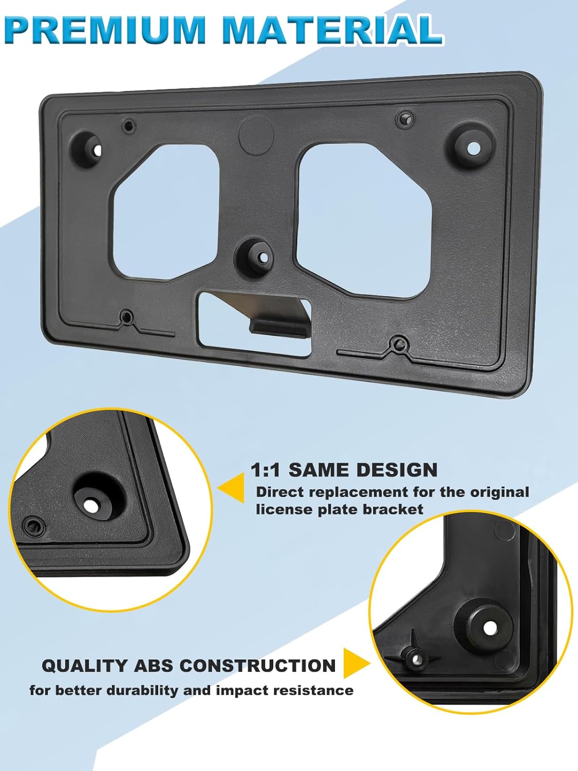 FASTCHE Front Bumper License Tag Plate Frame Bracket Holder Compatible with 2017 2018 2019 Honda CR-V Replace # 71145TLAA00 HO1068124