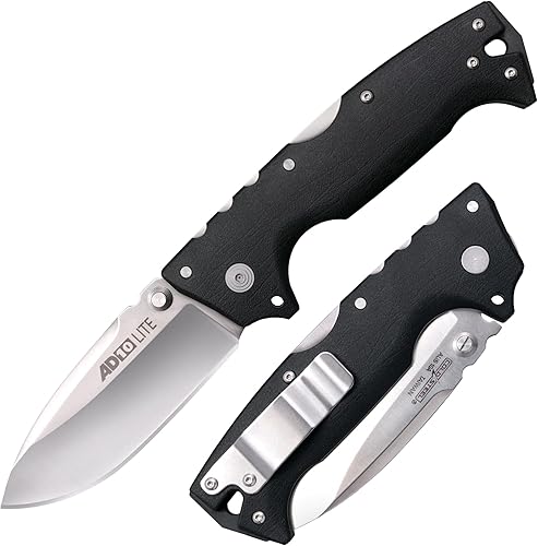 Cold Steel AD-10 Lite 3.5" AUS10A Cuchillo plegable táctico con mango GFN de 5.25 pulgadas con mecanismo de bloqueo Tri-Ad