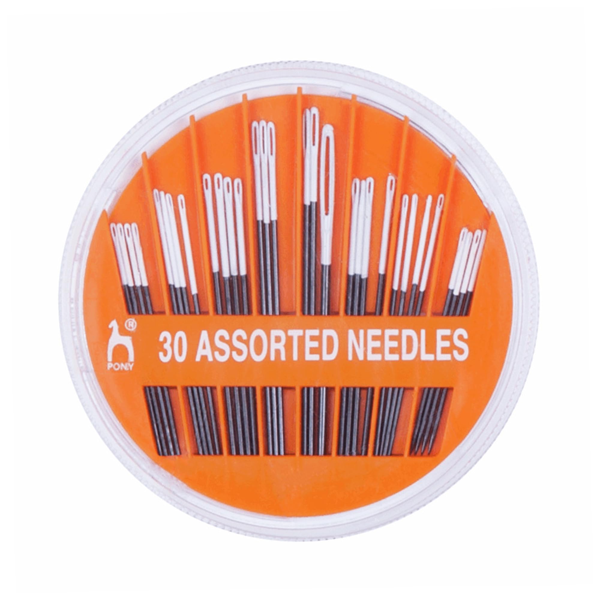 Pony Hand Sewing Needles: Assorted: Black with White Eye: Assorted Types and Sizes