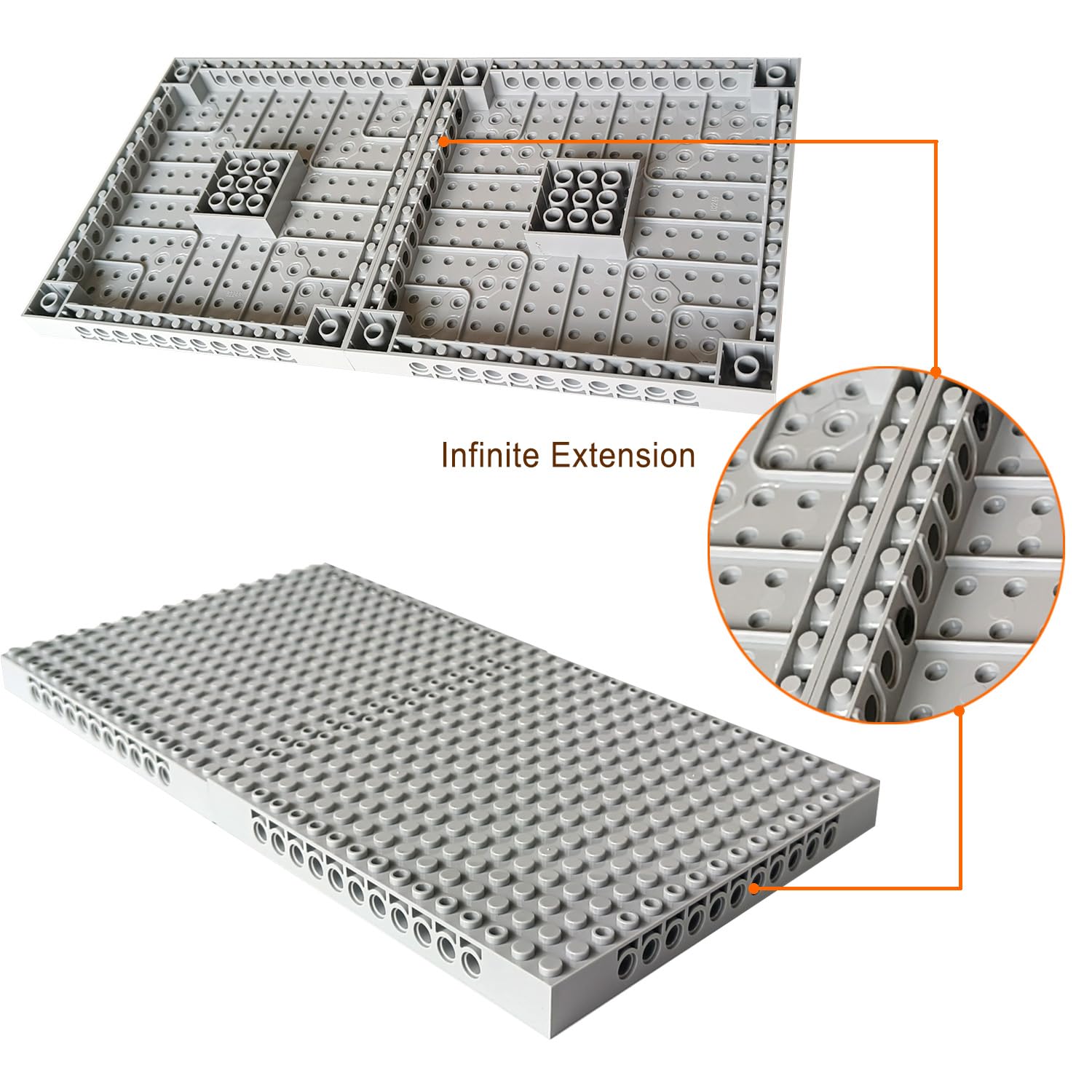 8 Stück Grundplatten-Multipack Klassische Grundbauplatten für Bausteine 16x16 Architekturplatten Erstellen Sie Pixel-Gemälde & Wanddisplays Kompatibel mit allen großen Marken von Bausteinen (Grau)