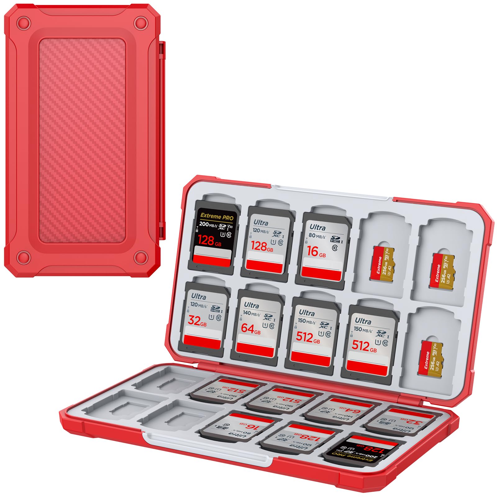 SD Card Case with 40 Precise Card Slots for SDXC Micro SD Cards