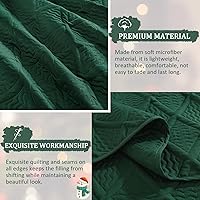 Vista 5 de Yiran Christmas Quilts Queen Size, Emerald Green Fall Bedspread Bedding Set, 3 Pieces Diamond Pattern Lightweight Microfiber Coverlet with 2 Pillow