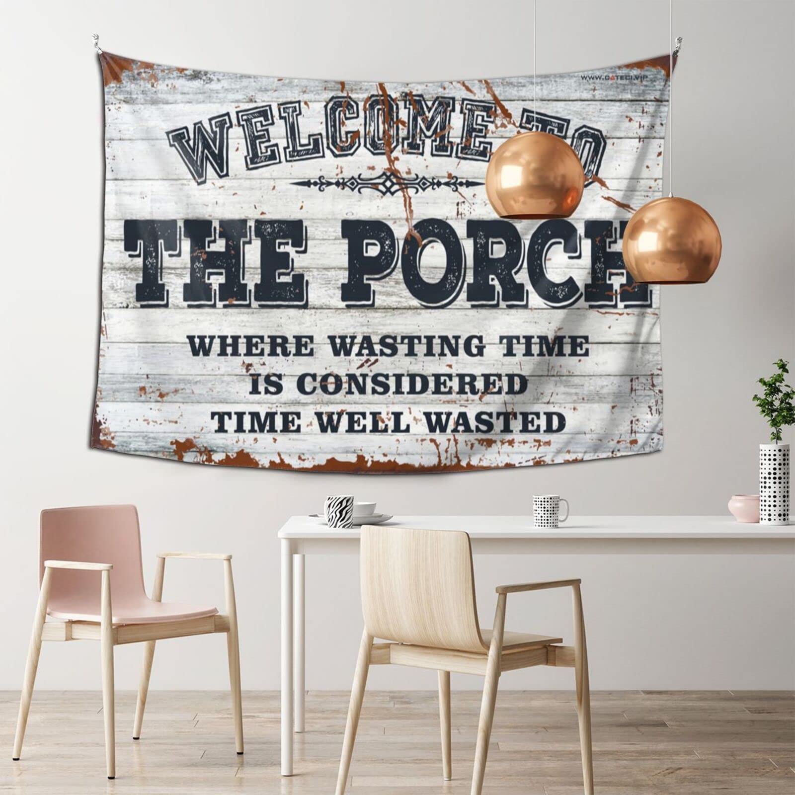 Dsocuiubos Tapestry for Bedroom Welcome to The Porch Tapestry Beer Decor Funny House Decor (Size : 75X100CM)