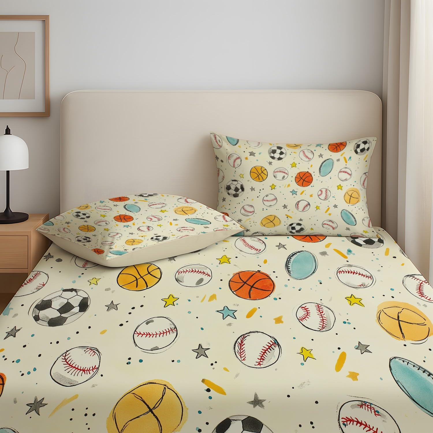 Sábana bajera ajustable de competición de dibujos animados, tamaño Super King, juego de ropa de cama de 30 cm de profundidad, 2 piezas con 3 piezas y 2 fundas de almohada para niños y adolescentes