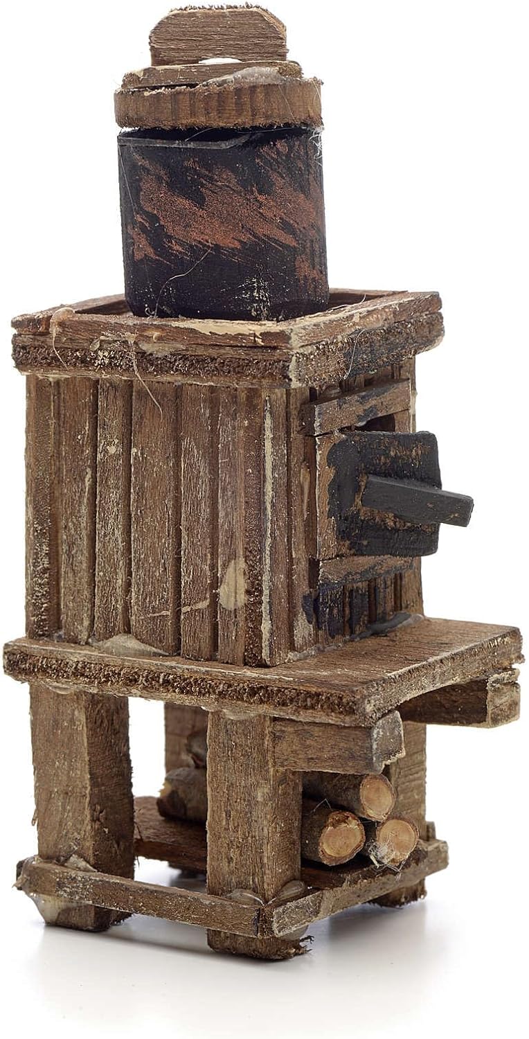 Neapolitan Nativity Scene Accessory, Wood-Burning Oven with Pot