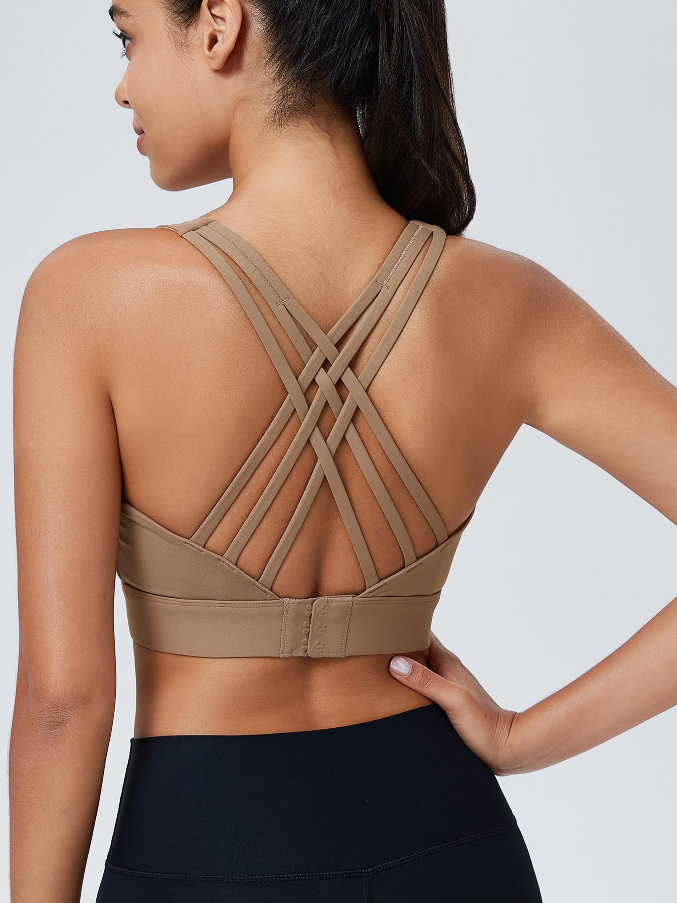 Brasier deportivo de alto impacto para mujer, copas moldeadas de alto apoyo, brasier deportivo con tiras para entrenamiento, entrenamiento y correr